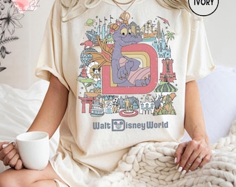 Camiseta Figment de Disney World, camiseta retro de Disney, camiseta Figment de Epcot, camiseta pastel de Disney, atuendo de Magic Kingdom, camiseta de parque lindo