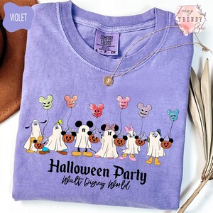 Disney Mickey Friends Halloween Comfort Colors Shirt, Mickey and Friends Ghost Shirt, Retro Mickey Spooky Sweatshirt, Disney Halloween Tee
