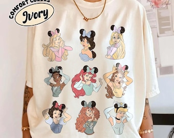 Camiseta de la Era de las Princesas Disney, Camiseta de la Era de las Princesas Disney, Camiseta de las 12 Princesas, Conjunto Disney a juego, Camiseta de Princesas, Camiseta de Parque Lindo