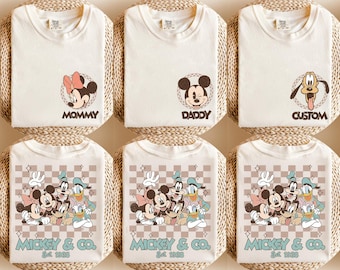 Vintage Mickey and Friends Shirts, Retro Disneyland Trip Shirt, Checkered Mickey Shirt, Disney Family Vacation Shirt, Custom Disney Shirts