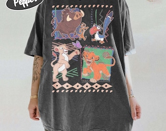 Vintage 90s Disney Lion King Simba And Timon Comfort Colors Shirt, Vintage Lion King Shirt, Hakuna Matata Retro Shirt, Disney Family Shirts