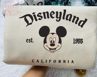 Chemise brodée Disneyland Mickey et ses amis, sweat-shirt Mickey et Minnie, chemise assortie pour la famille Disneyland, t-shirt gif pour anniversaire