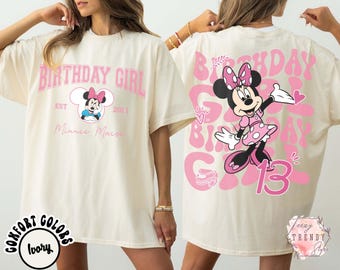 Disney Minnie Birthday Girl Shirt, Custom Disney Birthday Tee Design by Age, Disneyland Birthday Shirt, 2025 Girls Birthday Trip Shirt