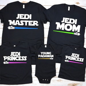 Family Matching Star Wars T-Shirts, Jedi and Padawan Baby Shirt, Dad and Son Jedi Shirt, Mom Daughter Shirt, Disney Family Shirt