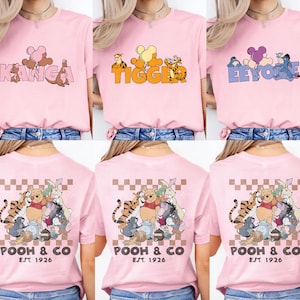 Custom Winnie The Pooh Birthday Shirt, Pooh and Friends Family Matching Tee, Disney Tigger Eeyore Piglet 2025 Disneyland Trip Shirt
