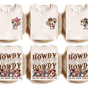 Mickey Minnie Howdy Shirt, Disney Western Family Shirt, WDW Family Trip 2025 Sweater, Western Style Shirt, Family Matching Tee, Disney Trip
