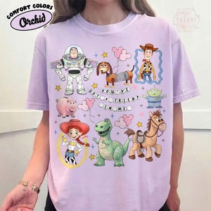 Vintage Coquette Disney Toy Story You've Got A Friend In Me Shirt, Toy Story Characters Tee, Disneyland Trip Shirt, Family Matching Shirt Orchid