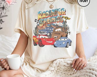 Maglietta Radiator Springs, maglietta Disney Cars Family Vacation, completo coordinato Disney di gruppo, maglietta Saetta McQueen per amici e bambini