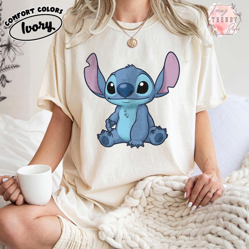 Retro Comfort Color Disney Stitch Shirt, Lilo & Stitch Movie Comfort Shirt, Magic Kingdom Tee, Disney Birthday Boy Girl Gift, WDW Tee Ivory/Natural/Sand