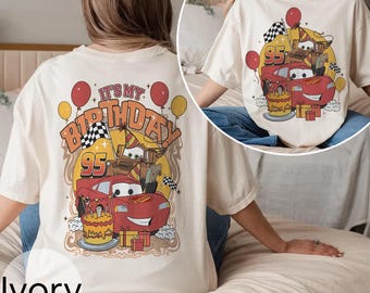 Camiseta de cumpleaños de Cars, camiseta de Rayo McQueen, disfraz de cumpleaños para niño, camiseta con temática de coches de carreras, regalo de cumpleaños para niño pequeño, estilo Disney Pixar