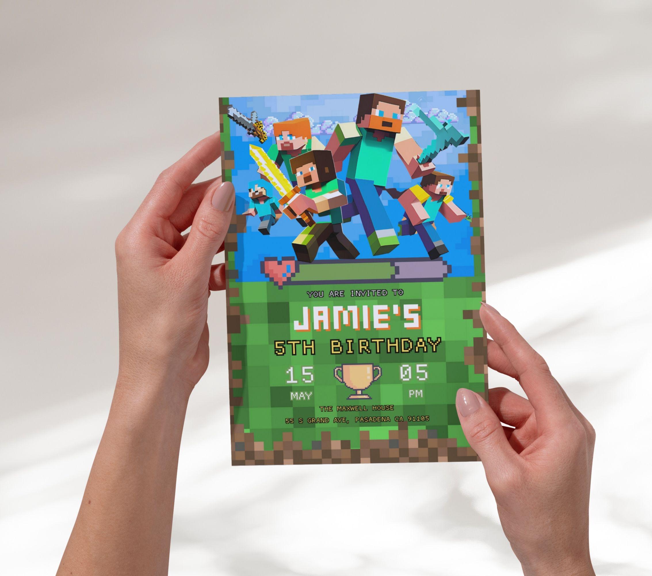 Minecraft Gamer Party Invite