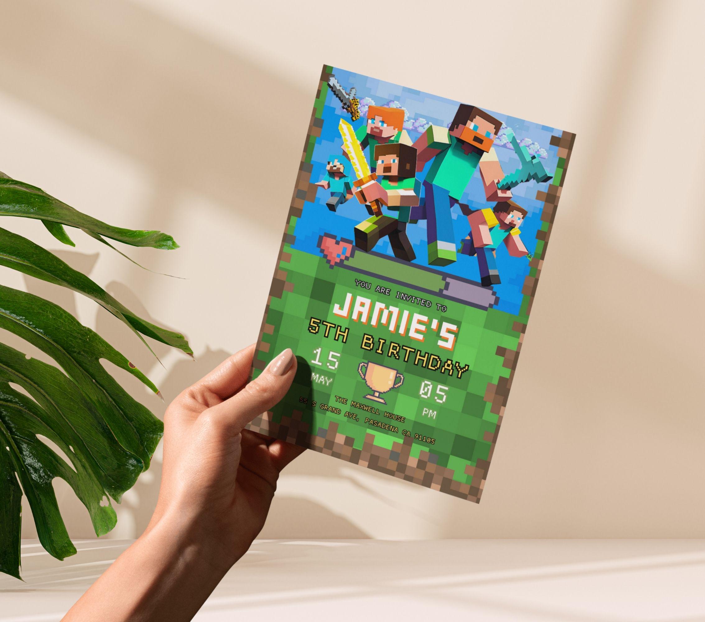 Minecraft Gamer Party Invite
