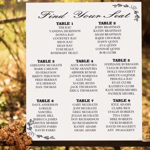 Personalized Wooden Wedding Seating Chart, Find Your Seat Sign , wedding Table Plan, Rustic Wedding Decor, Engraved Seating Board