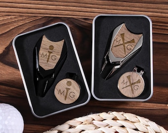 Juego de herramientas de golf personalizadas para el Día del Padre: regalos de golf para mujeres, papás, padrinos de boda y padrinos de boda. Marcador de pelota de golf, regalo de propuesta de matrimonio.
