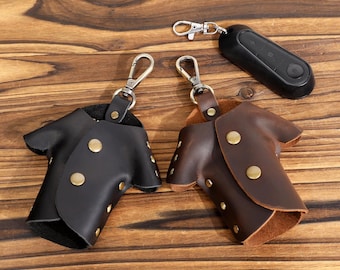 Geburtstags-kundenspezifische Schlüsselhalter-Jacken-Form, Ledertasche, Vatertagsgeschenke, Geschenke für ihn, Geschenke für Vater, Vintage-Leder-Handwerk, Schlüssel-Organizer