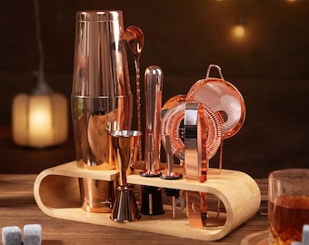 Valentijnsdag cocktailshakerset, barset en barmankit, professionele mixologie bartool cadeauset, cocktailkit voor hem cadeau huwelijksfeest