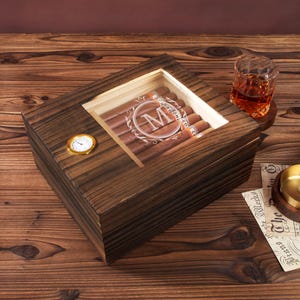 Regalo per la festa del papà / Regalo per papà / Regali per lui / Humidor per sigari / Scatola per sigari / Regali per lo sposo / Regalo Humidor / Contenitore per sigari / Personalizzato