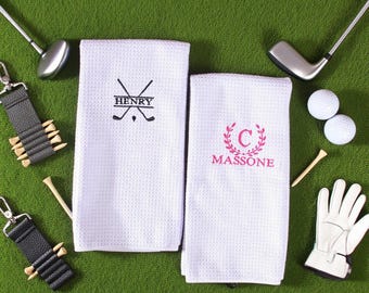 Embroidered Golf Towel,Golf Lover Gift,Personalized Golf Towel ，Monogrammed Golf Towel， Custom Golf Towel，Golf Idea for Dad, Groomsmen Gift
