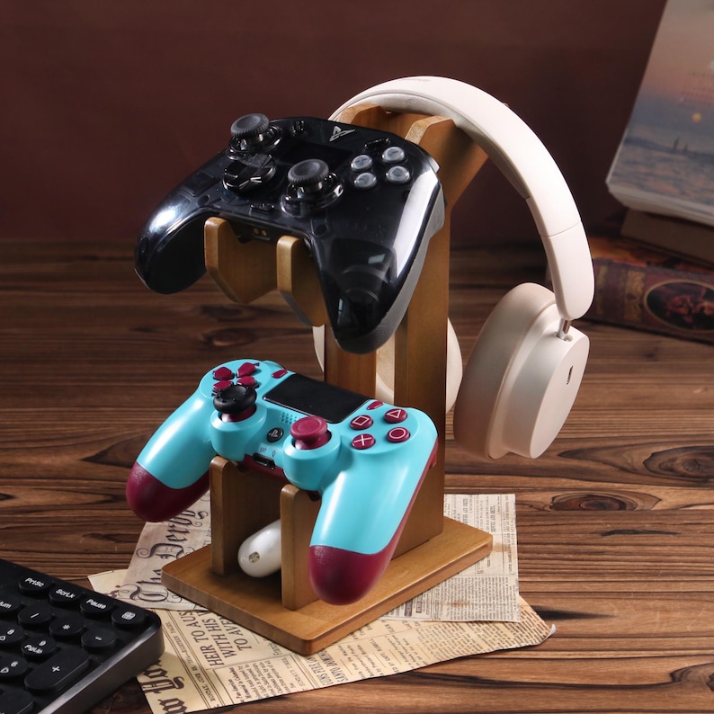 Fathers Day Personalized Game Controller &Headphone Stand-Controller Organizer,Gamer Room Decor,Gift for Gamers,Music Lover,Gifts for Him bild 1