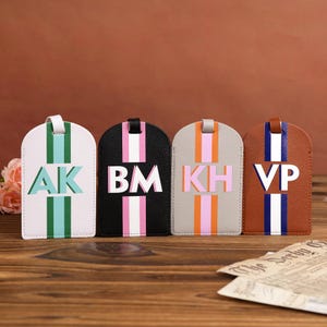 Personalized Thickened PU leather boarding pass, Leather Luggage Bag Tag in colorful colors, Custom Monogram Name Tag,Traveler Gift