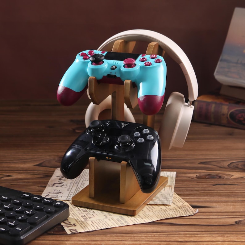 Fathers Day Personalized Game Controller &Headphone Stand-Controller Organizer,Gamer Room Decor,Gift for Gamers,Music Lover,Gifts for Him bild 10