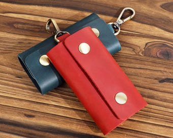Personalisierte Leder Schlüsseletui Handgefertigter Schlüsselhalter, Vintage Leder Handwerk, Schlüssel Organizer, Vatertagsgeschenk, Housewarming, Geschenk für ihn