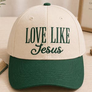 Embroidered Love Like Jesus hat, Christian faith cap, religious message hat, church outfit cap, inspirational Bible quote hat,spiritual gift