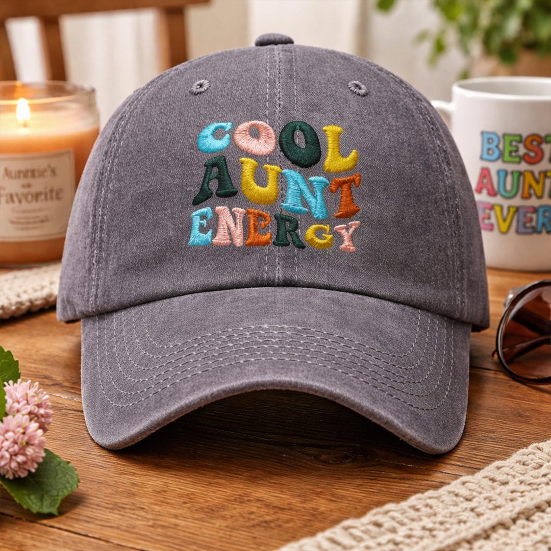 Embroidered Cool Aunt Energy Hat Cute Aunt Gift Cap, Colorful Trendy ...