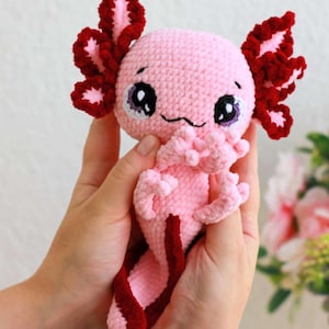 Axolotl Crochet Pattern – Easy & Cute Amigurumi Axolotl | Beginner-Friendly Crochet Tutorial PDF | DIY Plush Animal Toy | Instant Download