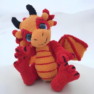 Baby Dragon Crochet Pattern – Fire the Red Dragon | Cute Amigurumi Dragon Tutorial | Fantasy Plush Toy PDF | Instant Download Pattern