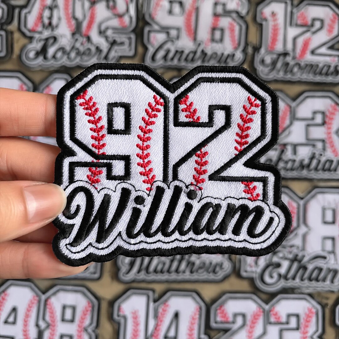 Personalized Baseball Name Patch, Custom Embroidered Number Patch Iron ...