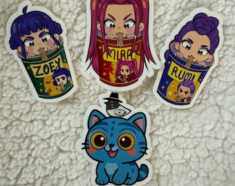KPop Demon Hunters - Huntrix Ramyeon und Derpy & Sussy Die Cut Aufkleber