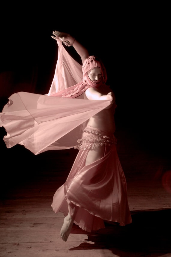 Wall art home decor artistic nude belly dancer with veil color | Etsy