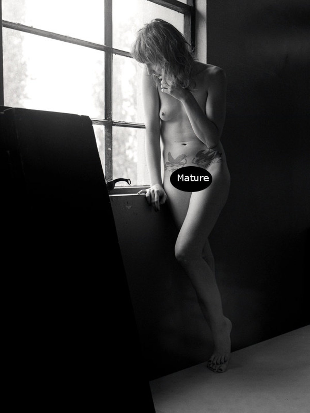Classic Black and White Film Portrait of Female Artistic Nude photo