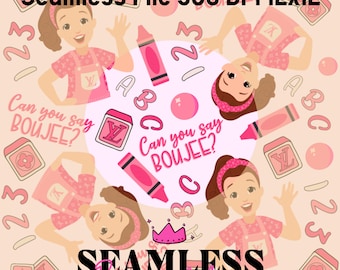 Can You Say Boujee Seamless Pattern | Pink Cartoon PNG | 12x12 | Boujee Girl Sublimation File | Cute Fabric Print | Ms Rachel