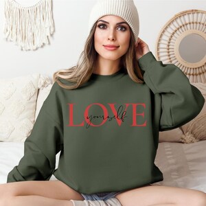 Love Yourself Crewneck Sweatshirt, self love club sweatshirt, gifts for her, mental health, love self womens sweatshirt, self love era