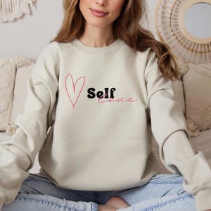 Heart Self Love Crewneck Sweatshirt, Self Love Club, Love Yourself Sweater, women&#39;s sweater, gifts for her, self love era, mental health