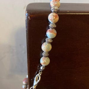 Sky Blue and Red Jasper Bracelet