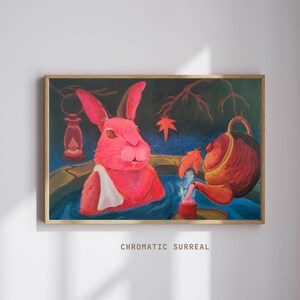 Relaxing Rabbit - Acrylic Painting on Canvas Board
