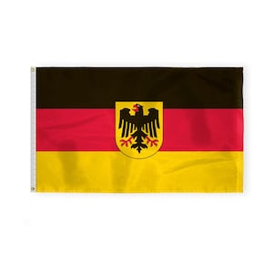Germany Flag with Seal Outdoor Nylon Banner, German State Ensign with Brass Grommets, Durable Flag in Multiple Sizes & Styles