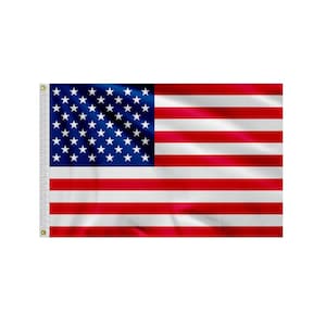 3x5 ft American Flag Outdoor Heavy-Duty US Banner with Brass Grommets, Durable Cotton Polyester Nylon, High Wind Resistant