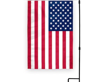 Bandera de jardín con la bandera estadounidense: decoración patriótica de EE. UU., doble cara
