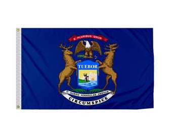 Bandera del estado de Michigan: nailon con ojales de latón (varios tamaños)