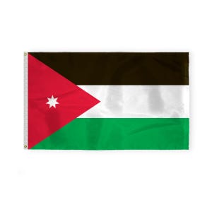 Jordan National Flag 200D Nylon with Brass Grommets, Jordanian Country Flags Banner Multiple Sizes & Styles