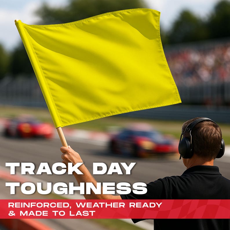 Yelloww Racing Flag Yellow Racing Caution Flag: Track & Kart Sports - 3 Sizes - Etsy