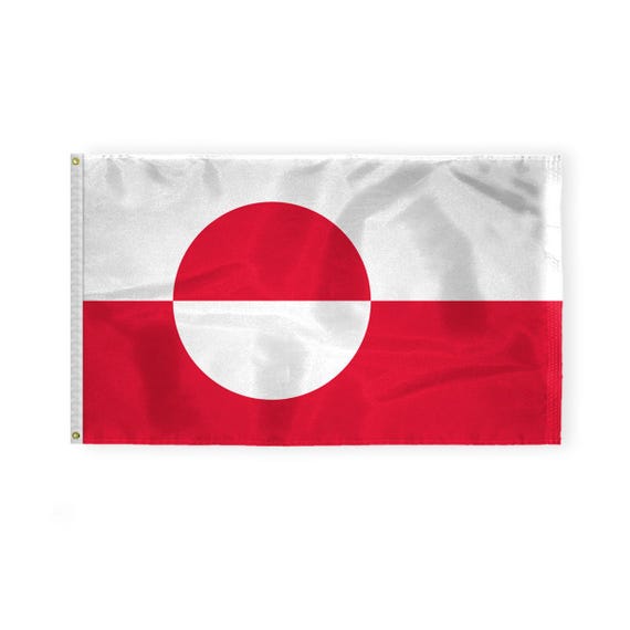 Greenland Flag 200D Nylon – Outdoor Country Flag with Brass Grommets | Multiple Sizes Available