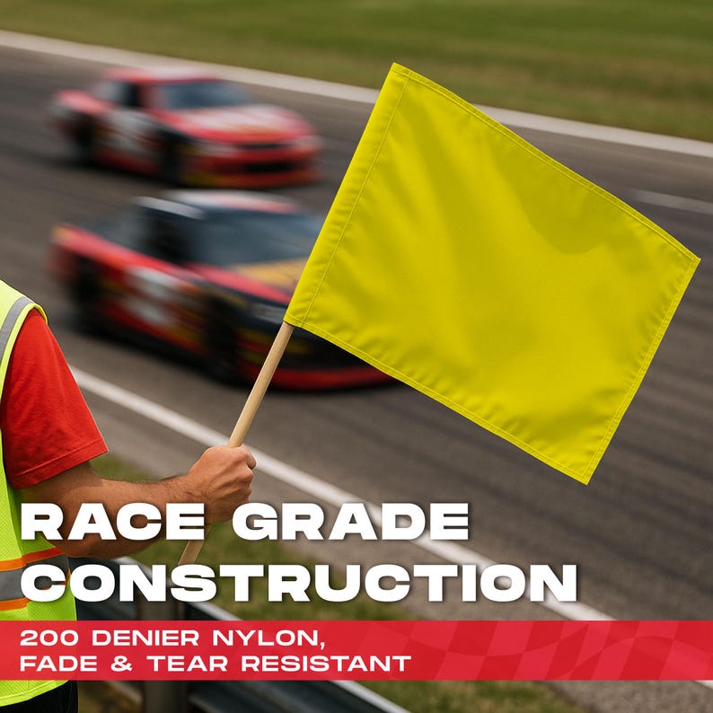 Yelloww Racing Flag Yellow Racing Caution Flag: Track & Kart Sports - 3 Sizes - Etsy