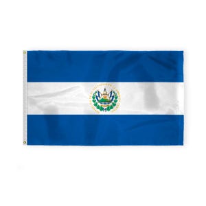 El Salvador Flag with Seal Outdoor Nylon Banner with Brass Grommets, Central America Bandera de El Salvador, Multiple Sizes & Styles