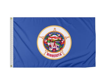 Bandiera Da Scrivania Minnesota State | 4x6 Pollici | Con Bastone E Base Plastica Nera | Trade Winds