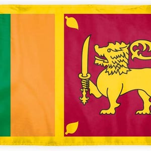 Sri Lanka national flag heavy duty nylon 200d -  Ceylon Sri Lankan flags, Gift Ideas, Brass Grommets, Choice of Sizes